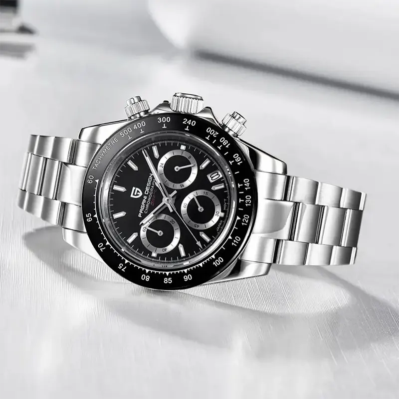 Pagani Design Daytona Black Dial Sporty Men's Watch - PD-1644